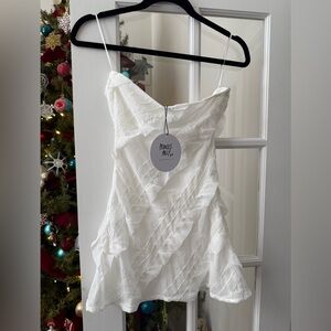 Princess Polly Lars Strapless White Ruffle Dress